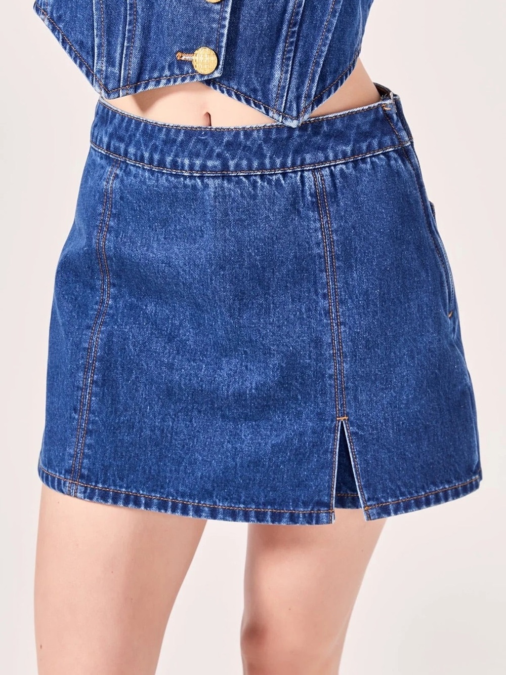 NWT (XS) English Factory High-Waisted Denim Skort